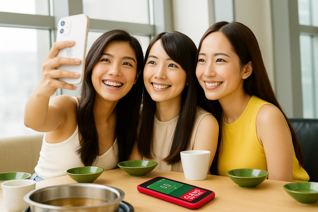女子旅に必須のポケットWi-FiでネットやSNSを楽しむ女性たち
